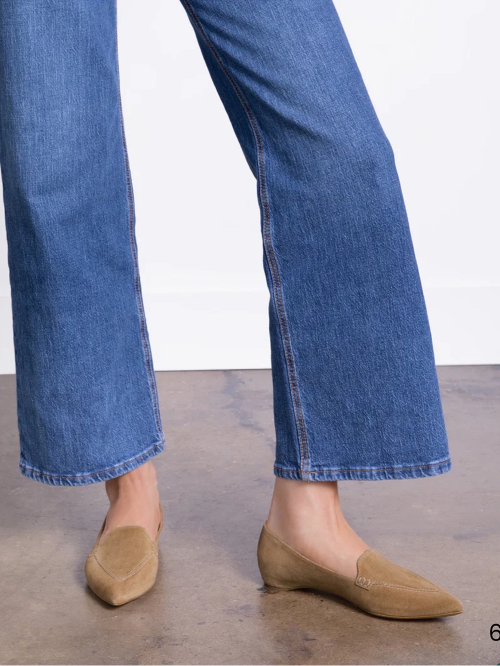 M. Gemi The Gia Pointed Suede Flats in Biscuit - Size 41